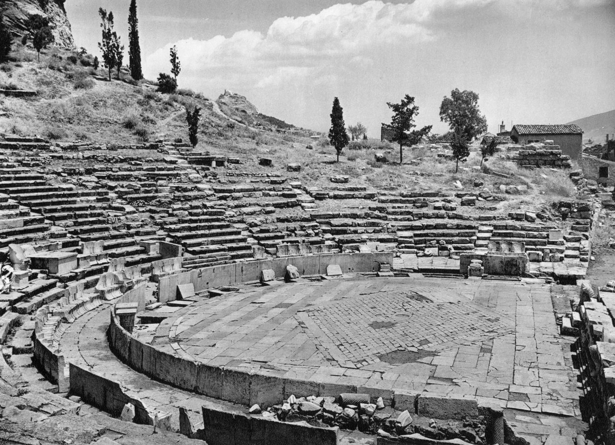 Theater van Dionysus, Athene, 1937 door Martin Hurlimann