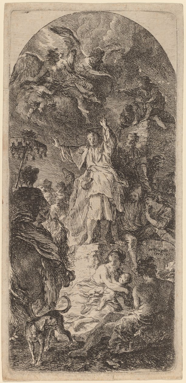 Sint Jacobus de Meerdere predikend door Martin Johann Schmidt