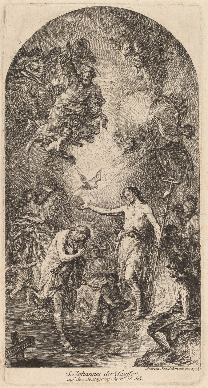 De Doop van Christus door Martin Johann Schmidt