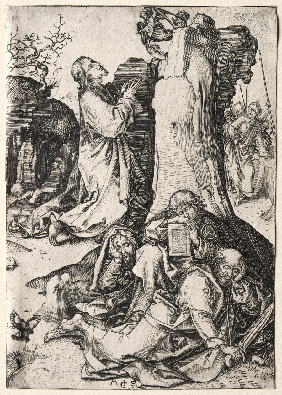 Christus op de Olijfberg door Martin Schongauer