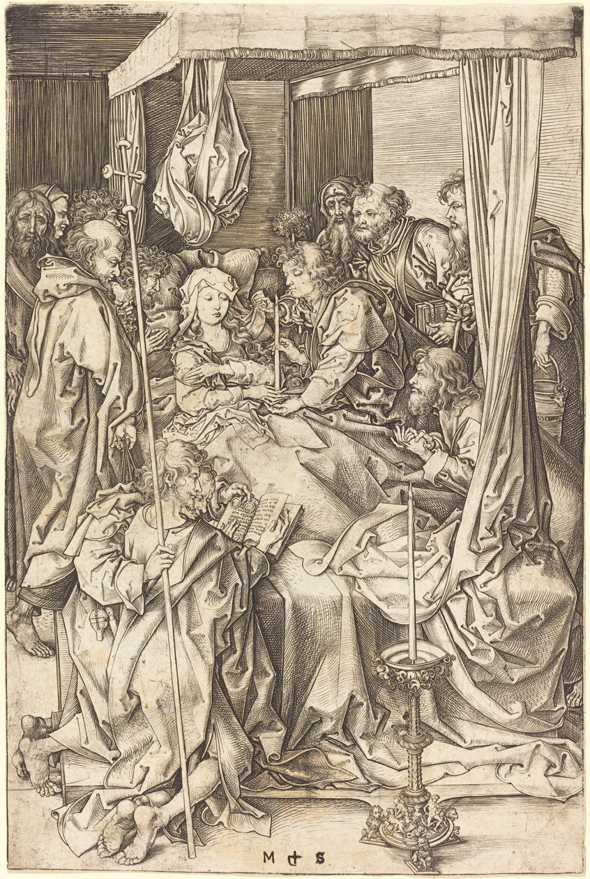 De dood van de Maagd door Martin Schongauer