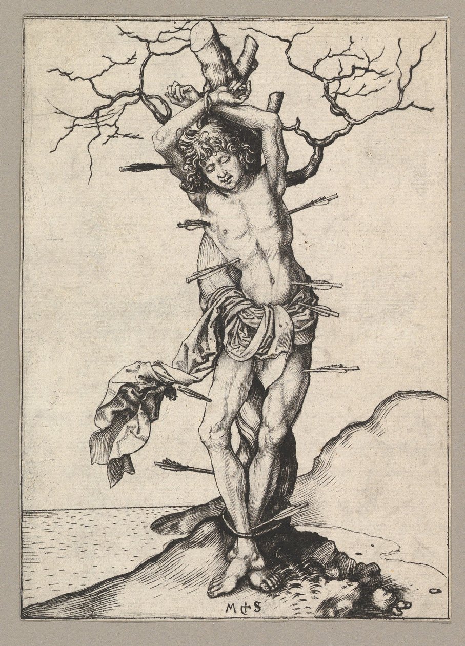Sint Sebastiaan, ca. 1435-1491 door Martin Schongauer