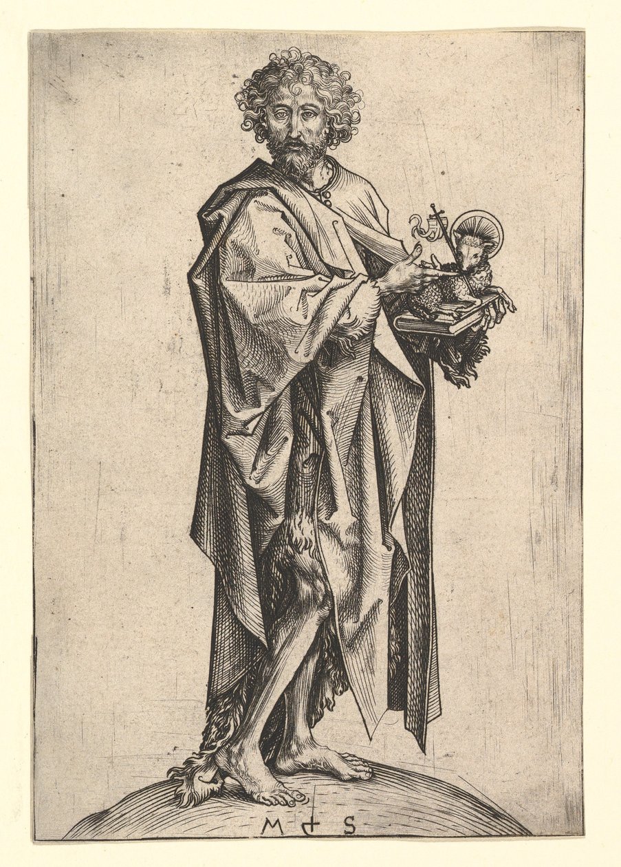 Sint Johannes de Doper, ca. 1435-1491 door Martin Schongauer