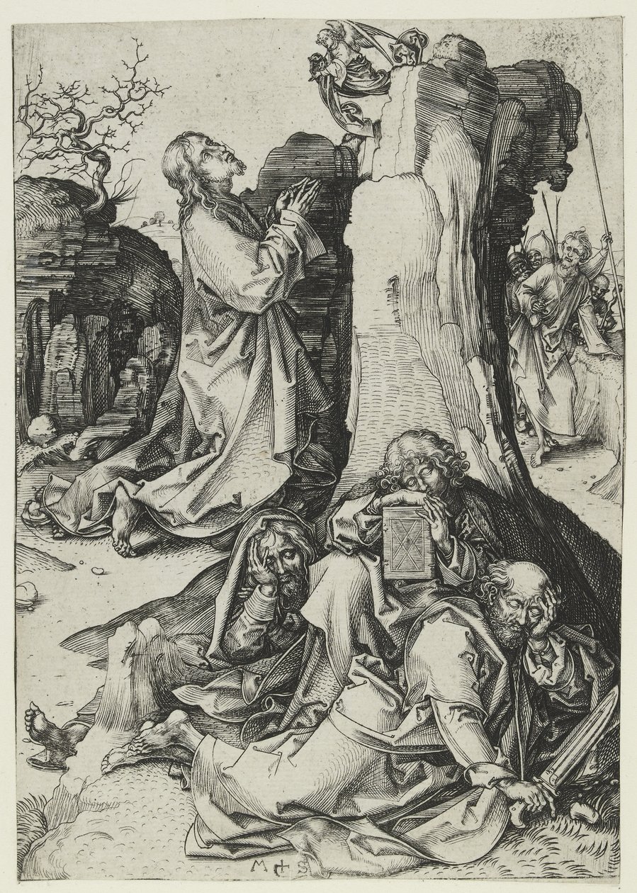 De Agonie in de Tuin (gravure) door Martin Schongauer