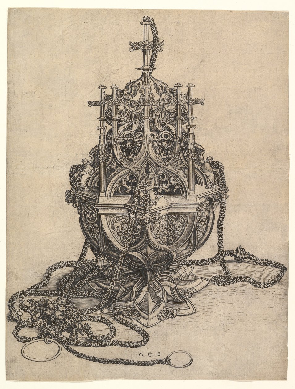 De wierookbrander door Martin Schongauer