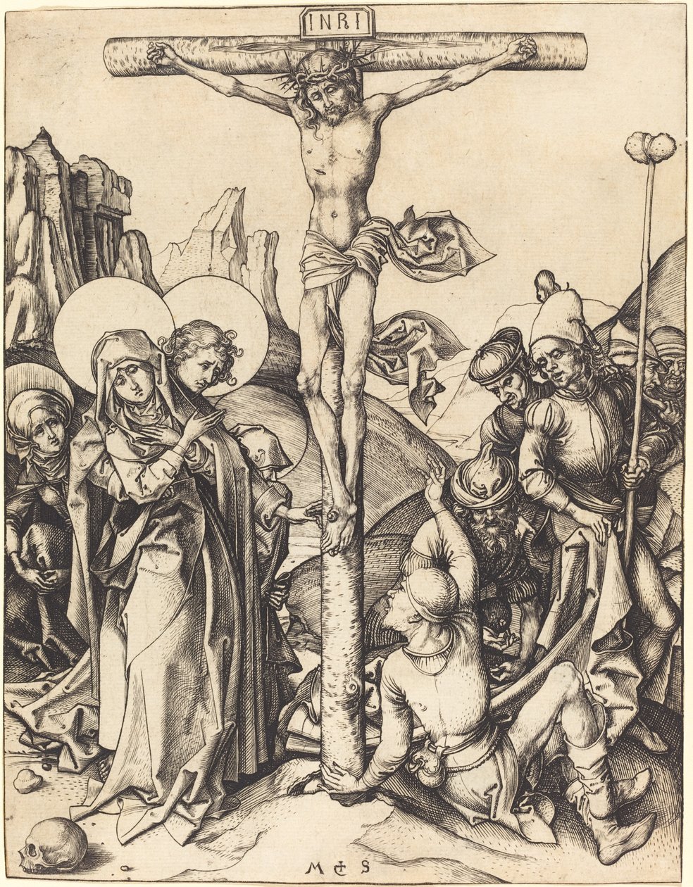 De kruisiging door Martin Schongauer