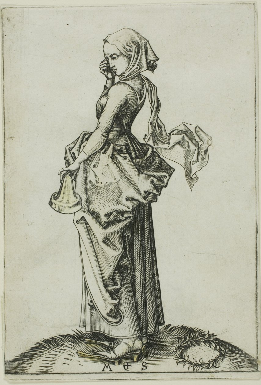 De vijfde dwaze maagd door Martin Schongauer