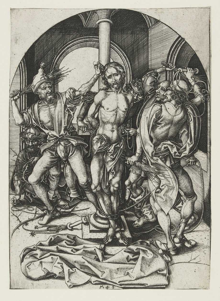 De geseling, laat 15e eeuw door Martin Schongauer