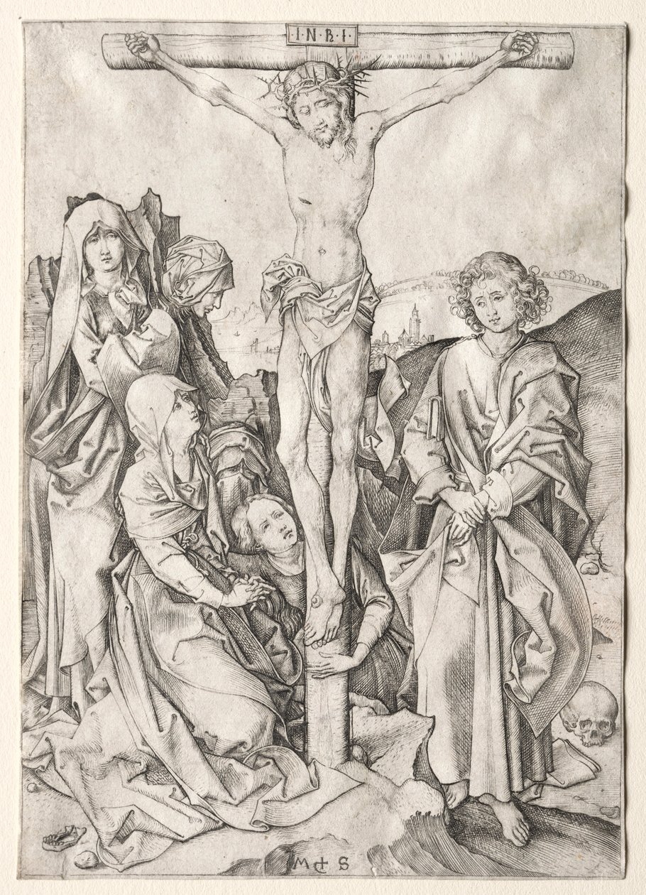De Passie: Christus aan het kruis door Martin Schongauer