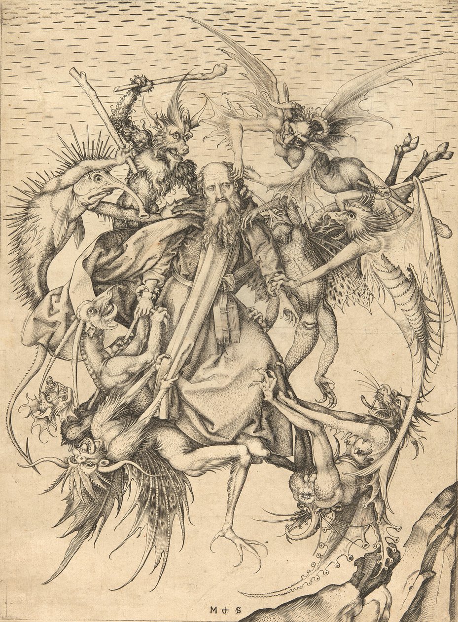De Verleiding van Sint Antonius door Martin Schongauer