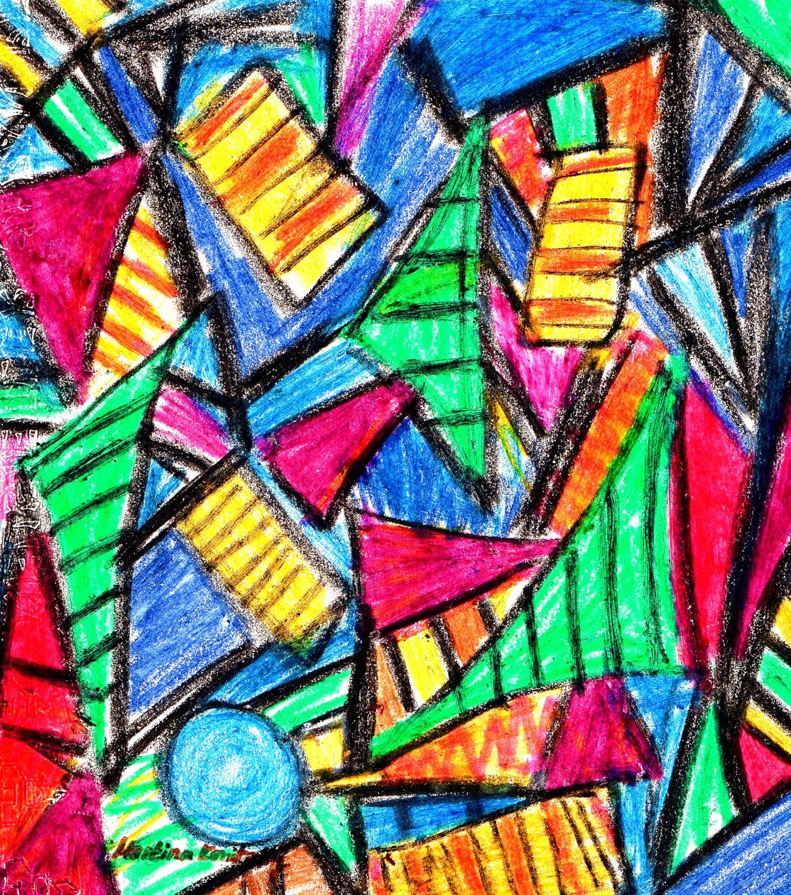 Bonte kerkramen compositie door Martina Konitzky