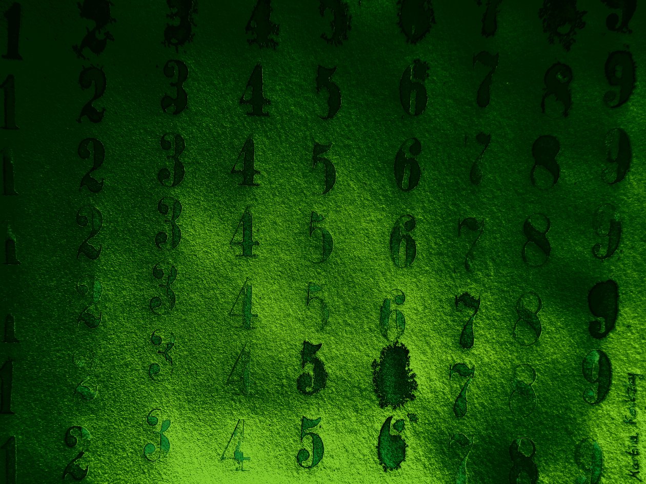 Stempel Nummers Groen door Martina Konitzky