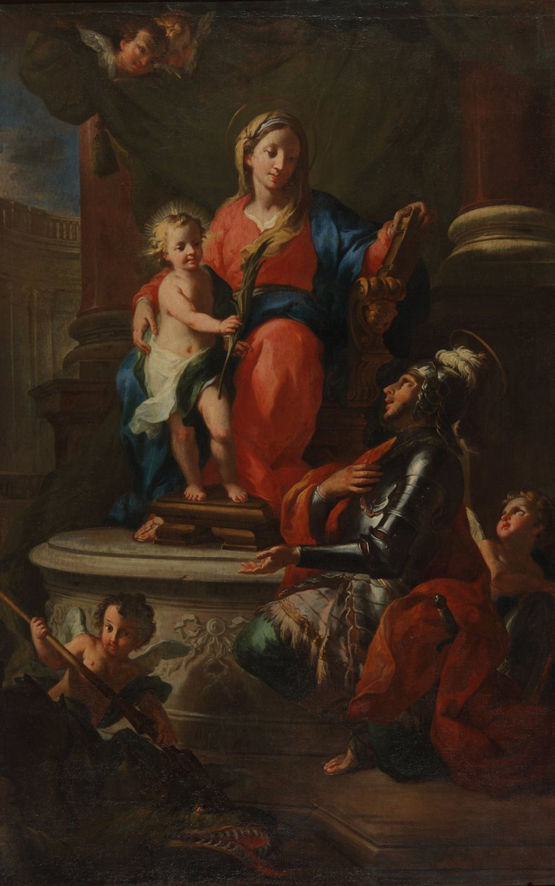 Maagd Maria met Jezus en St. George door Martino Altomonte