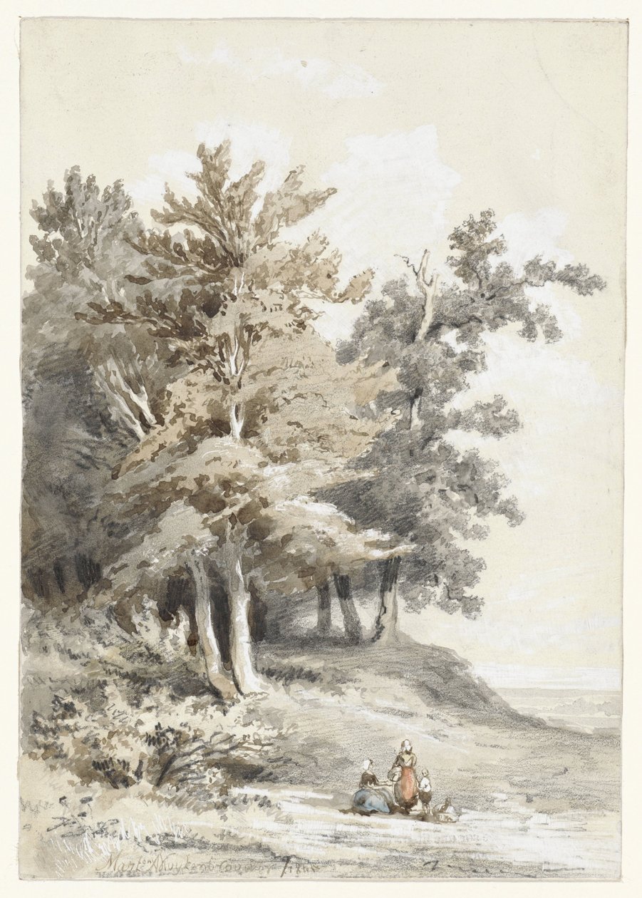 Bosrand met figuren door Martinus Antonius Kuytenbrouwer jr.
