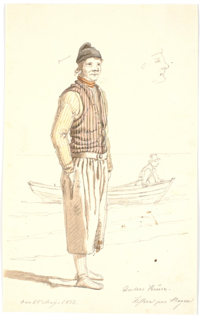 Anders Kruse. Visser in Skagen door Martinus Rørbye