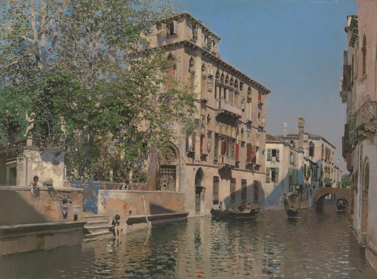 Een kanaal in Venetië door Martín Rico y Ortega