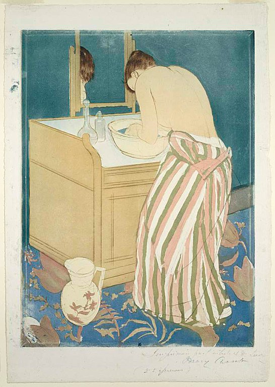 Het Bad door Mary Cassatt