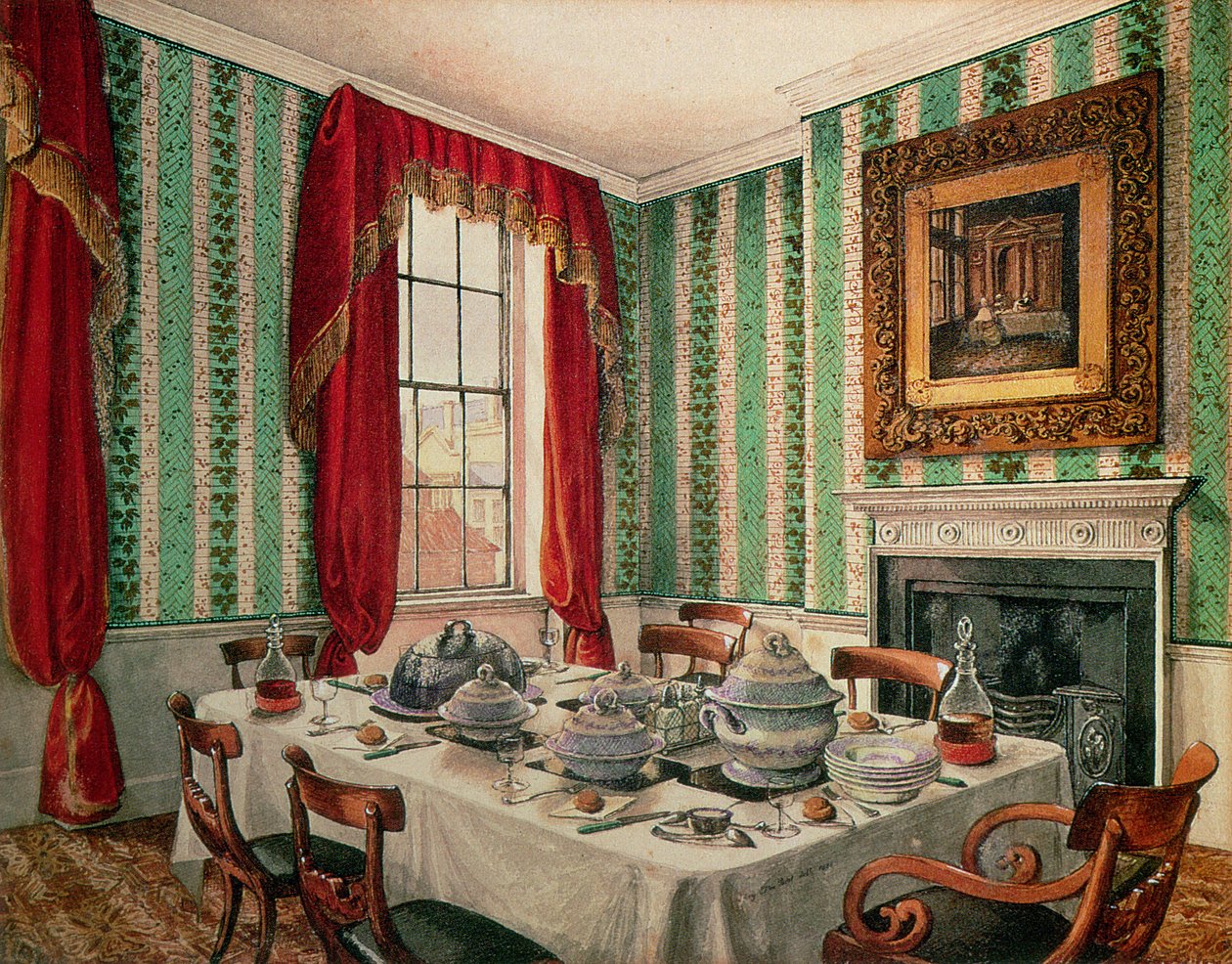 Onze Eetkamer in York, 1838 door Mary Ellen Best