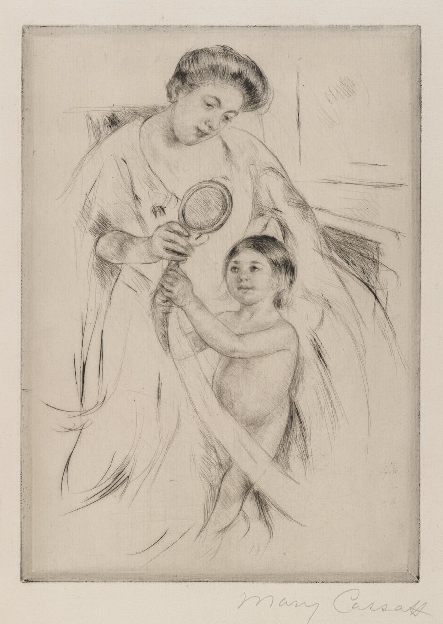 La Glace a Main, c.1905 door Mary Cassatt