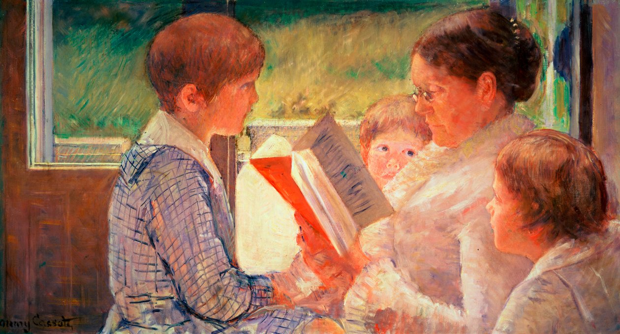 Mevrouw Cassatt Leest voor aan haar Kleinkinderen, 1888 door Mary Cassatt