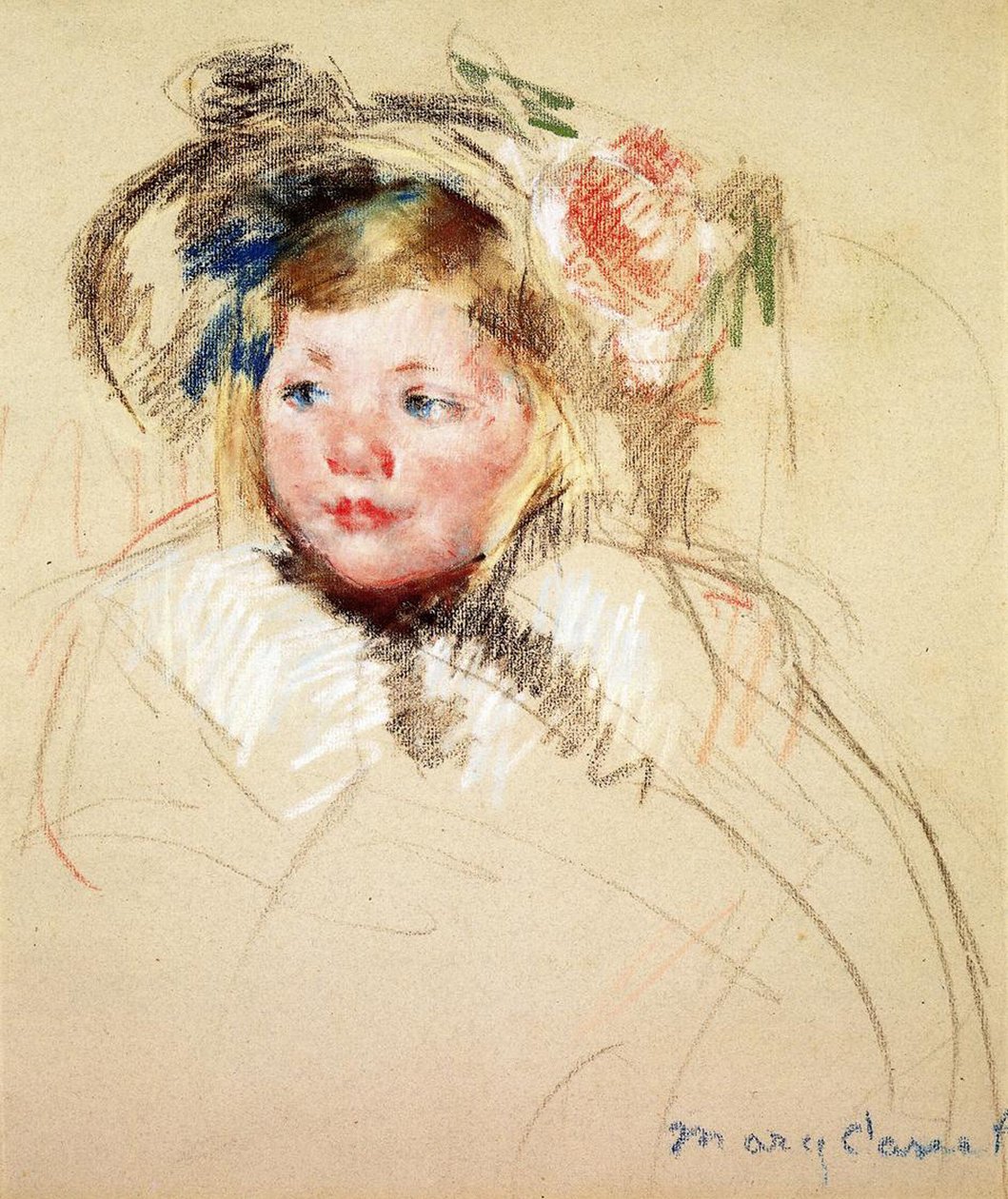 Sarah kijkt naar links, 1901 door Mary Cassatt