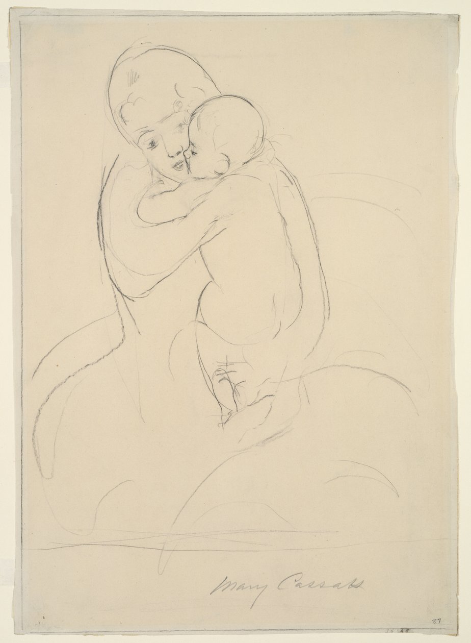 Moederlijke omhelzing, 1921 door Mary Cassatt