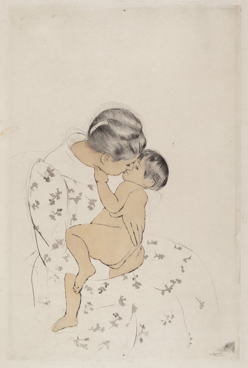 Moederkus door Mary Cassatt