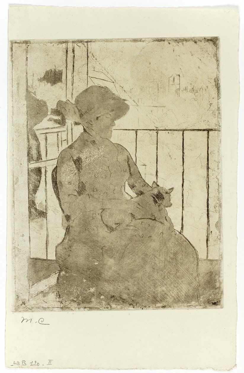 Op het balkon door Mary Cassatt