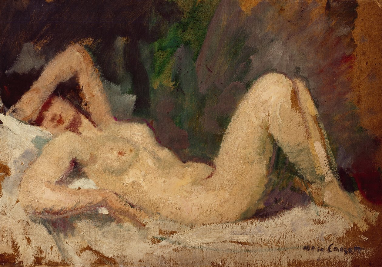 Liggende Naakt door Mary Cassatt
