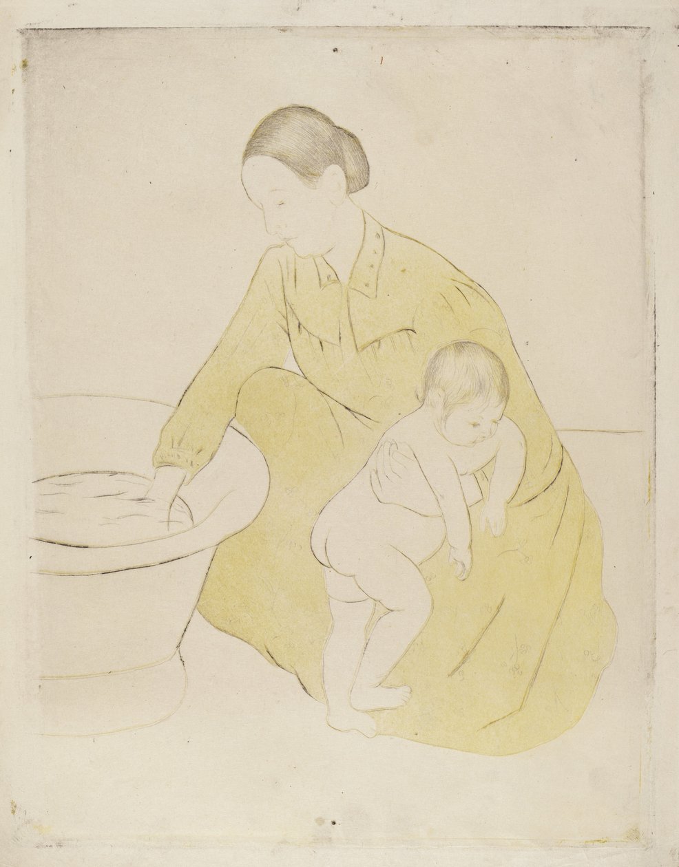 Het bad door Mary Cassatt