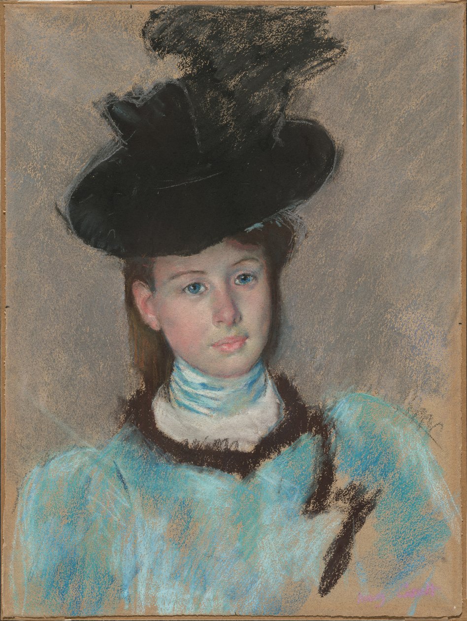 De Zwarte Hoed, ca. 1890 door Mary Cassatt