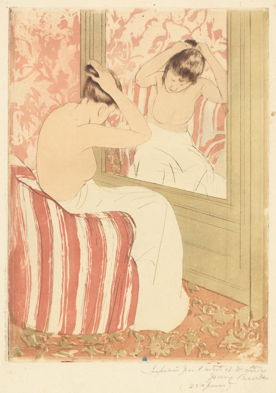 Het Kapsel door Mary Cassatt