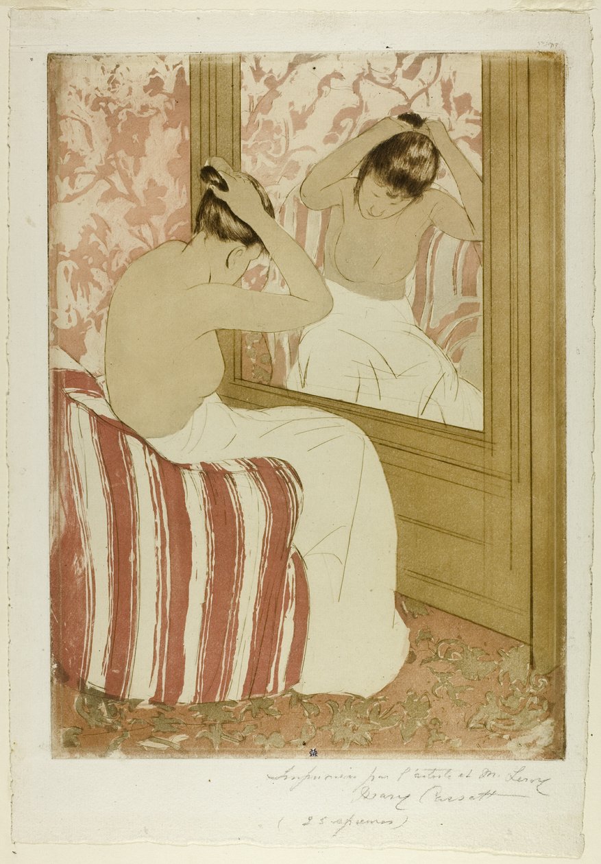 Het kapsel door Mary Cassatt