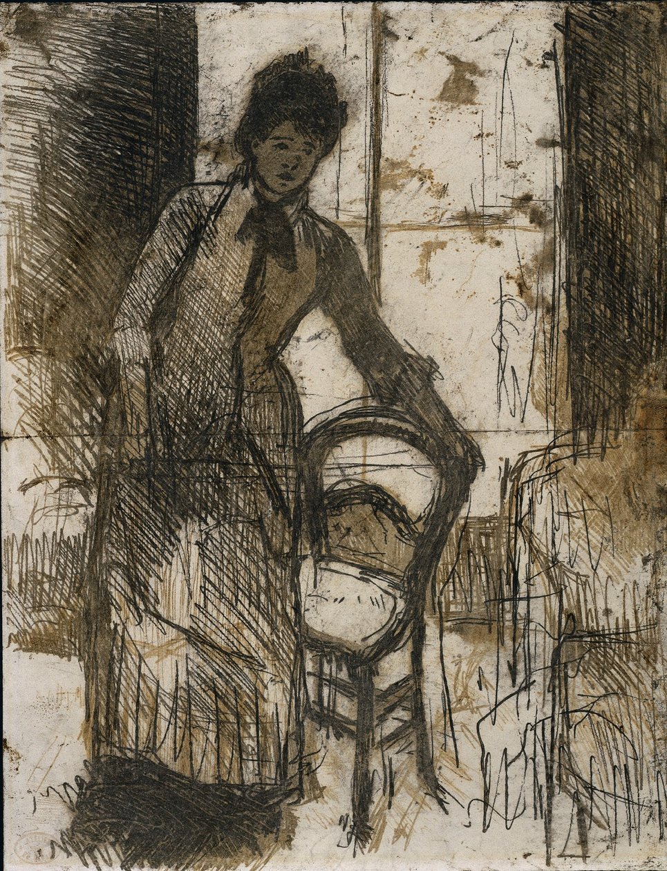 De Bezoeker verso, ca. 1881 door Mary Cassatt