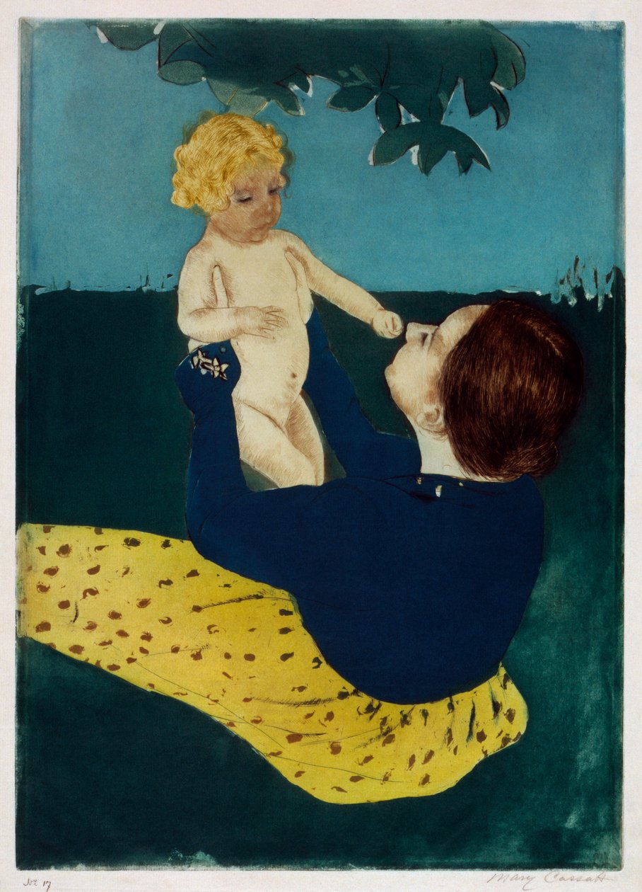Onder de paardenkastanjeboom, ca. 1898 door Mary Cassatt