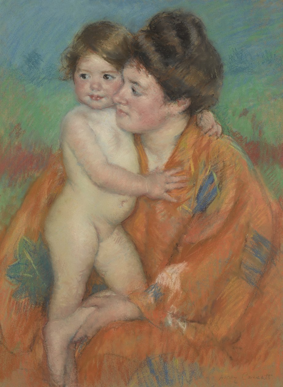 Vrouw met baby door Mary Cassatt