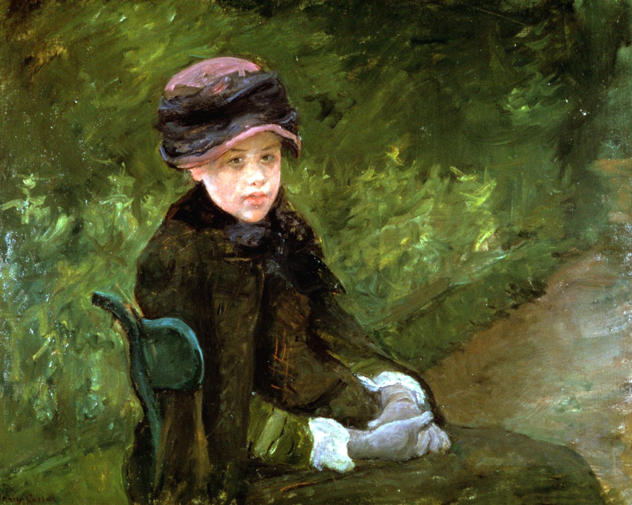 Jonge dame in het park, ca. 1880 door Mary Cassatt