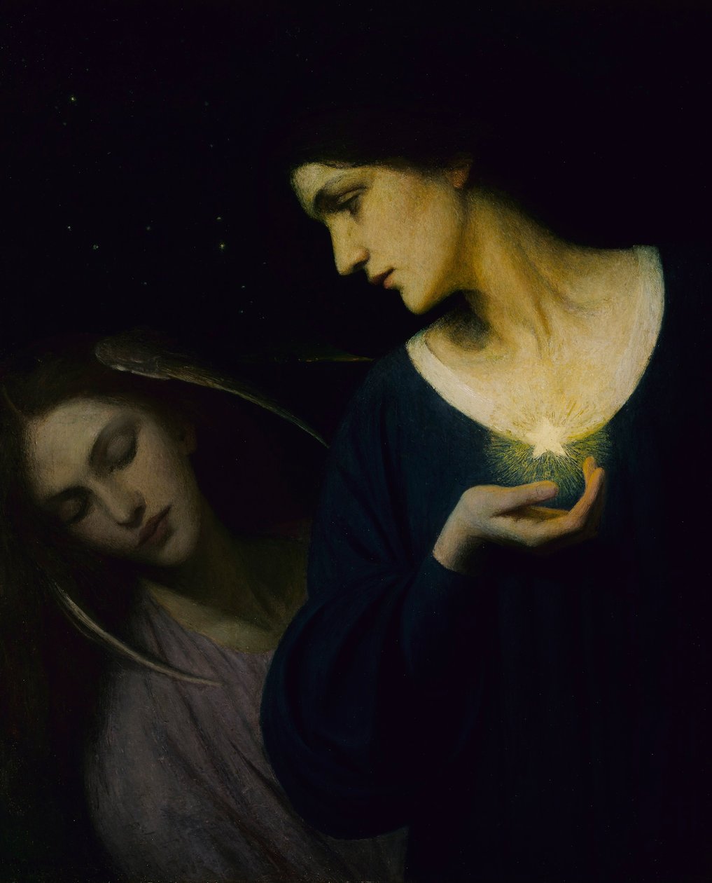 Nacht en haar dochter slapen door Mary L. Macomber