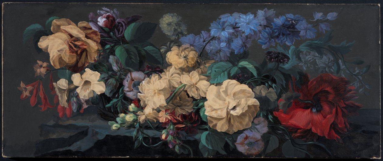 Zomerbloemen op een richel door Mary Moser