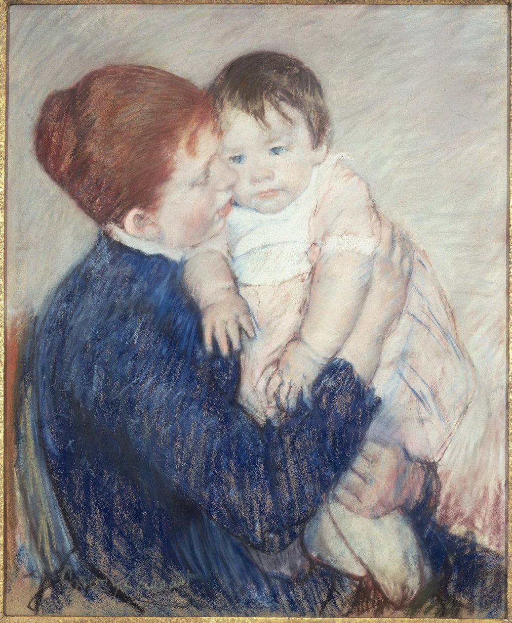 Agatha en haar kind door Mary Stevenson Cassatt