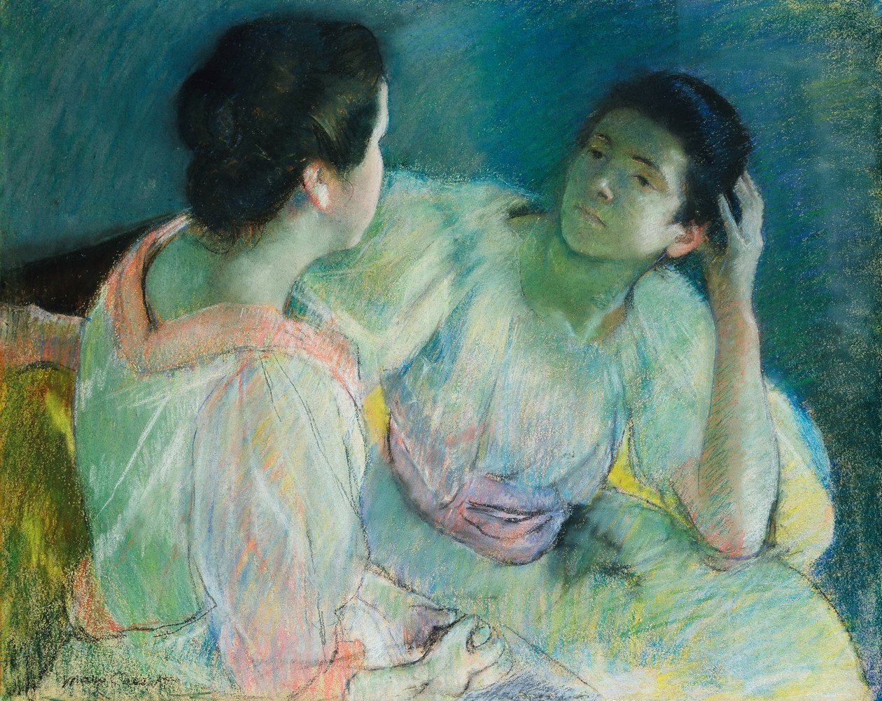 Het gesprek door Mary Stevenson Cassatt