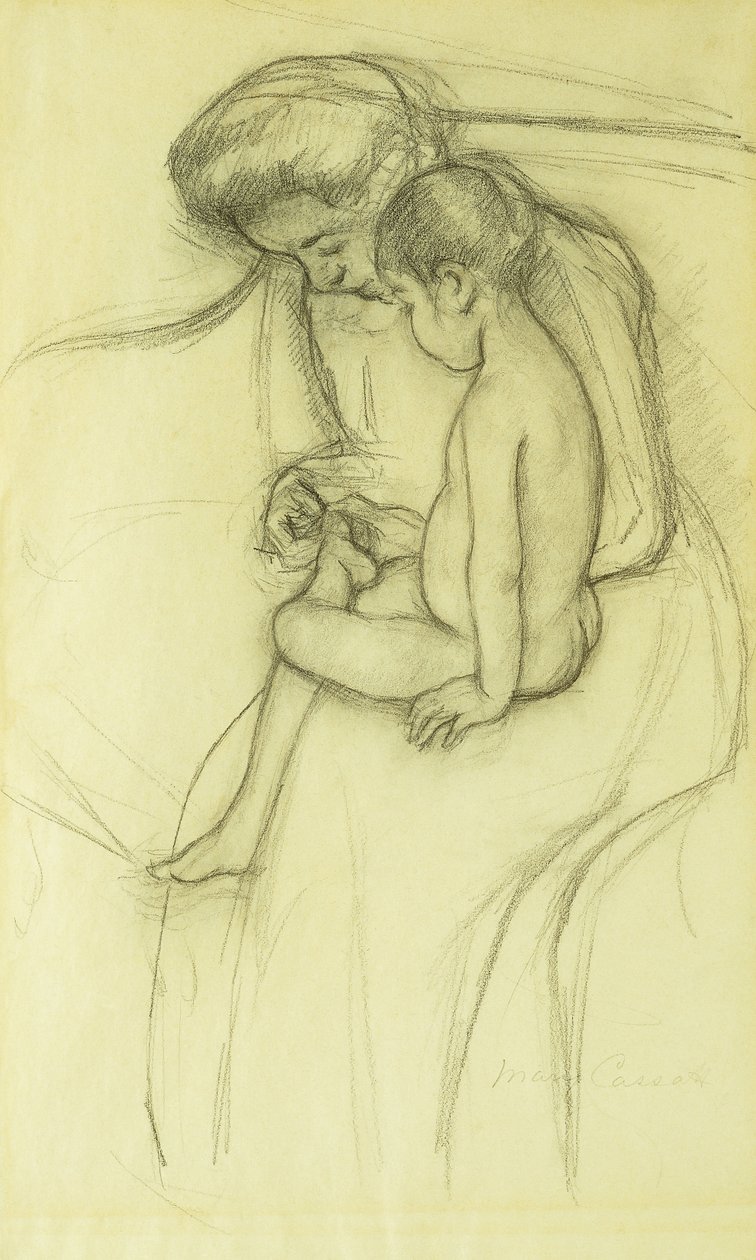 De Pedicure, ca. 1908 door Mary Cassatt