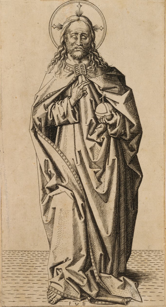 Christus, uit de serie Christus en de Twaalf Apostelen door Master F.V.B. fl.1480 1500 Master F.V.B. fl.1480 1500