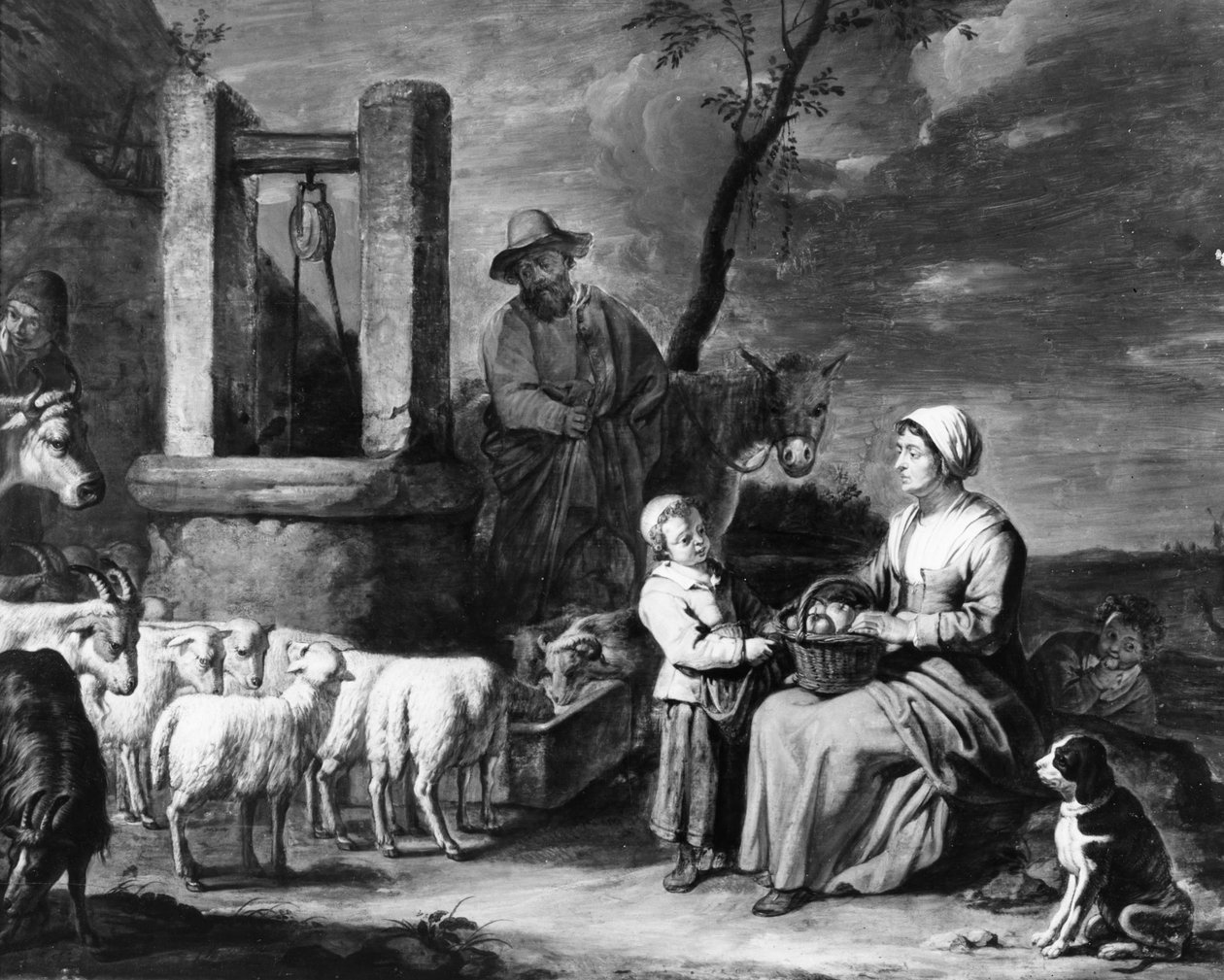 Boerenfamilie bij een Put door Master of the Béguins