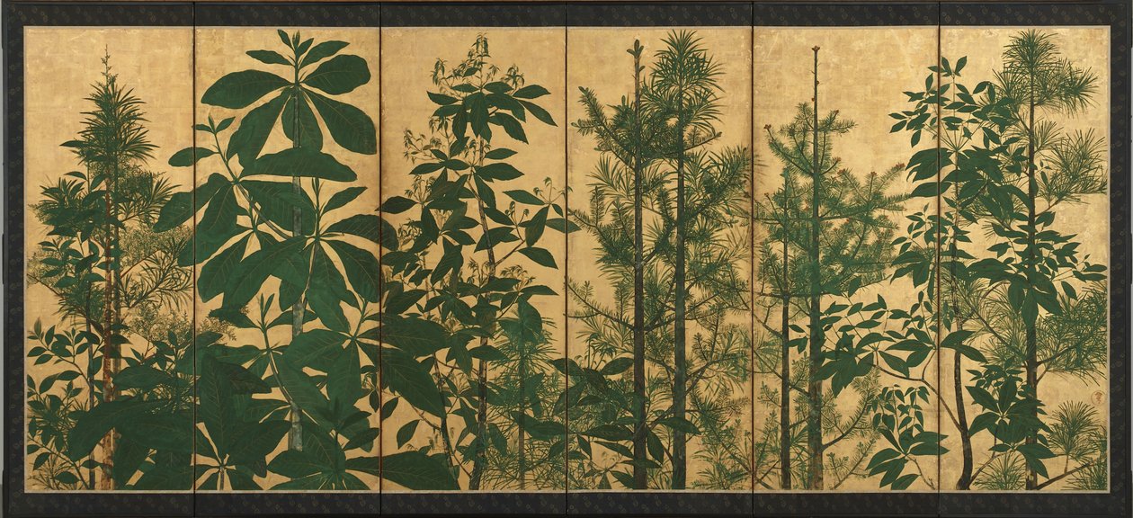 Bomen, vroege Edo-periode door Master of I nen Seal