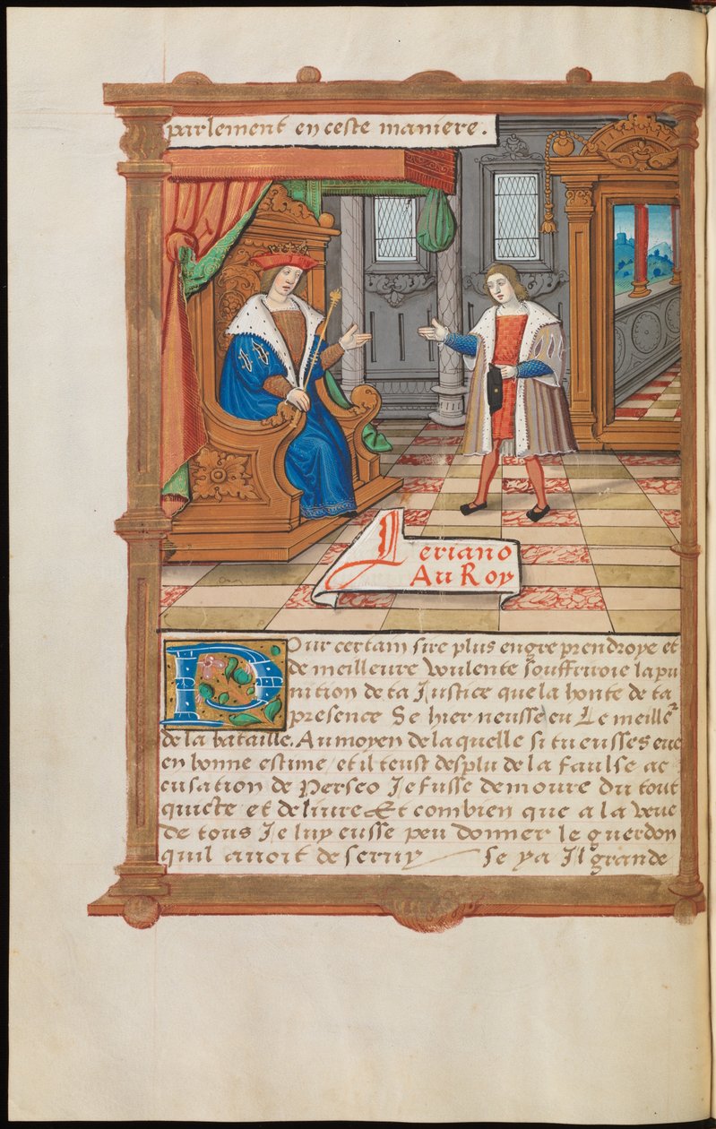Lérian voor de koning door Master of Paris