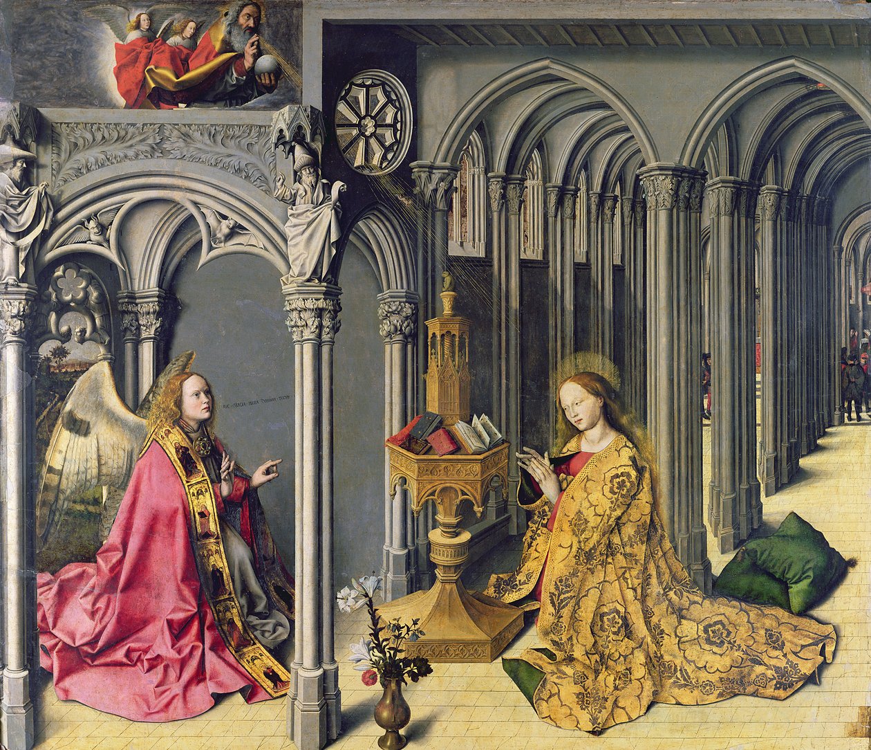 De Aankondiging, c.1445 door Master of the Aix Annunciation
