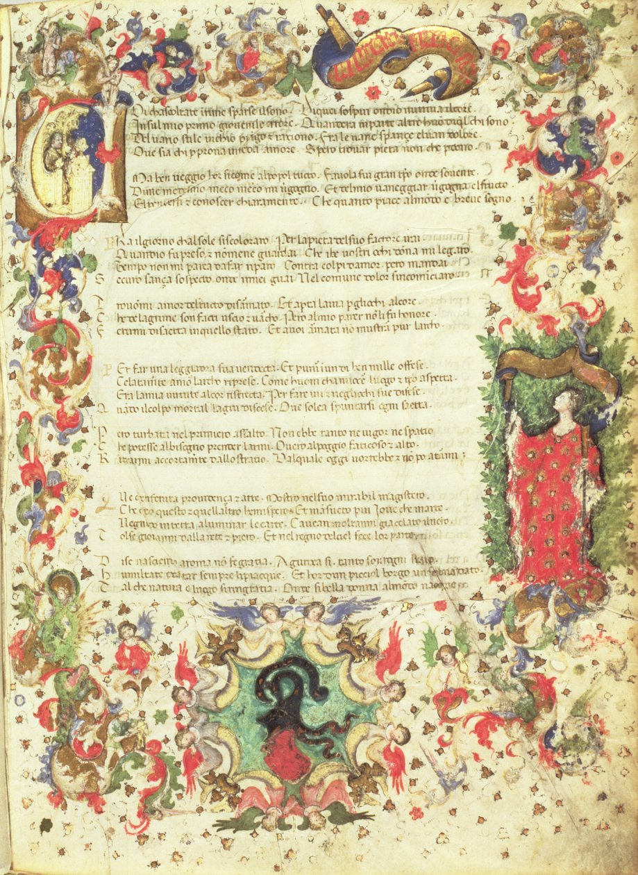 Geïllustreerde Pagina uit de Triomf door Petrarca door Master of the Novella PD