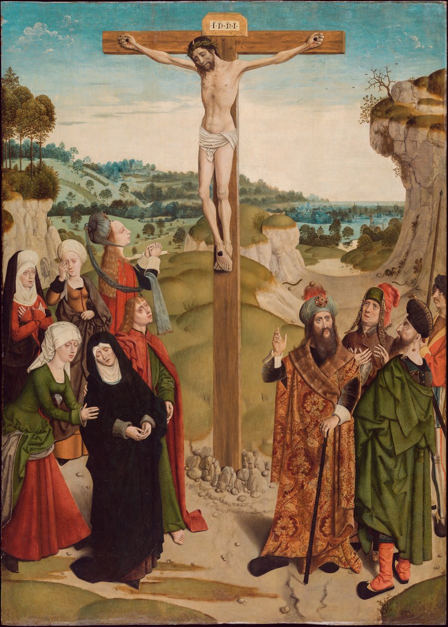 Kruisiging, c.1485 door Master of the Tiburtine Sibyl