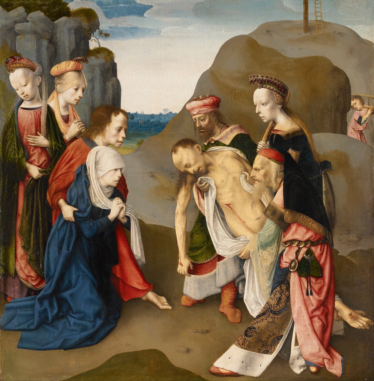 Rouw over de Dode Christus door Master of the Virgo Inter Virgines